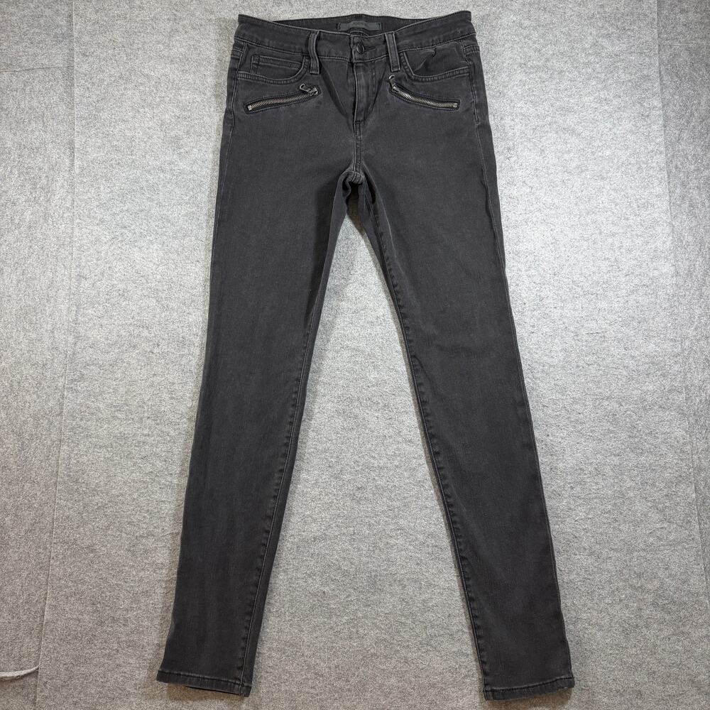 Joe's Jeans Brynn Skinny Womens 29 Black Faded Denim Stretch Zip Pockets